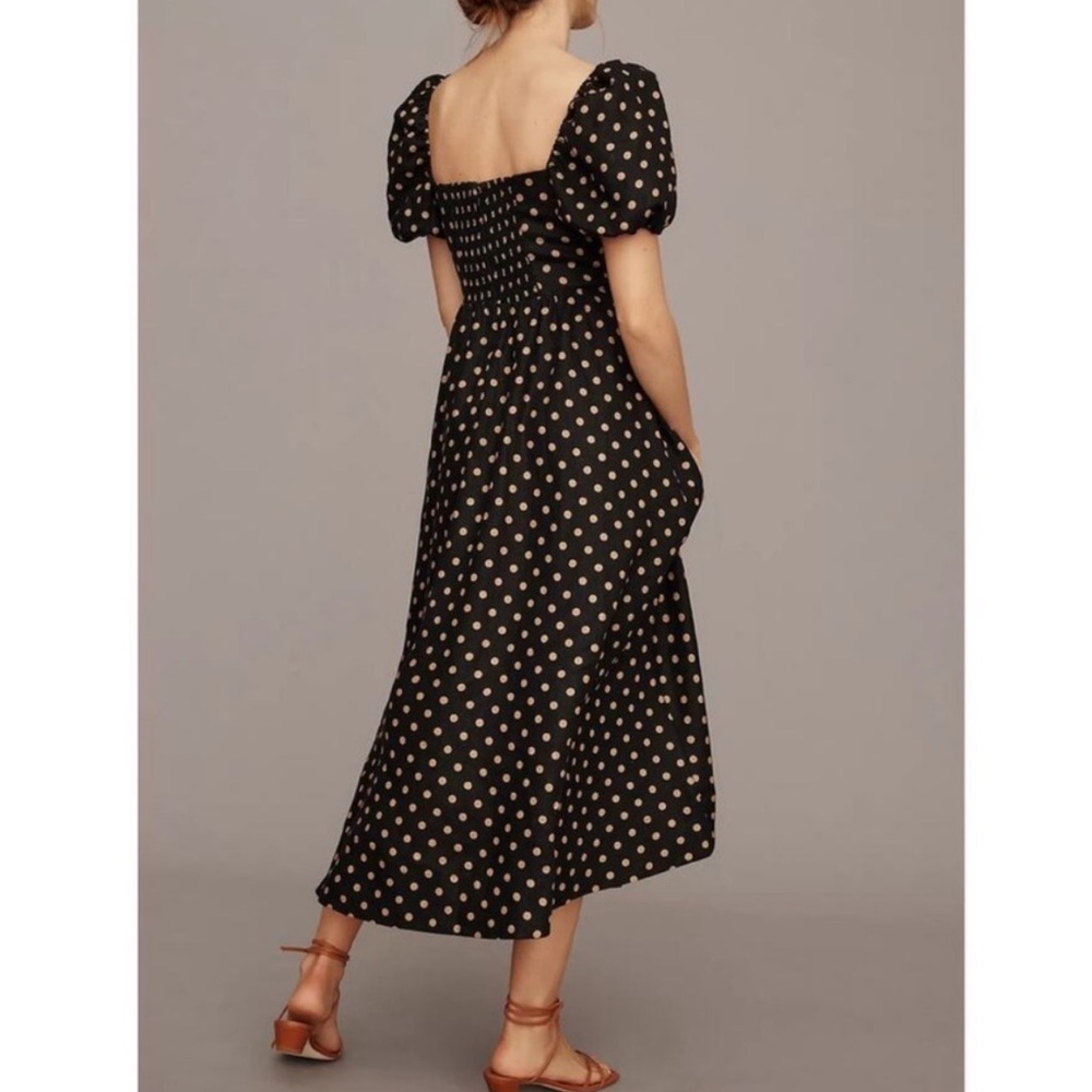 Reformation Marella Polka Dot Linen Dress Size 4 - Picture 3 of 11